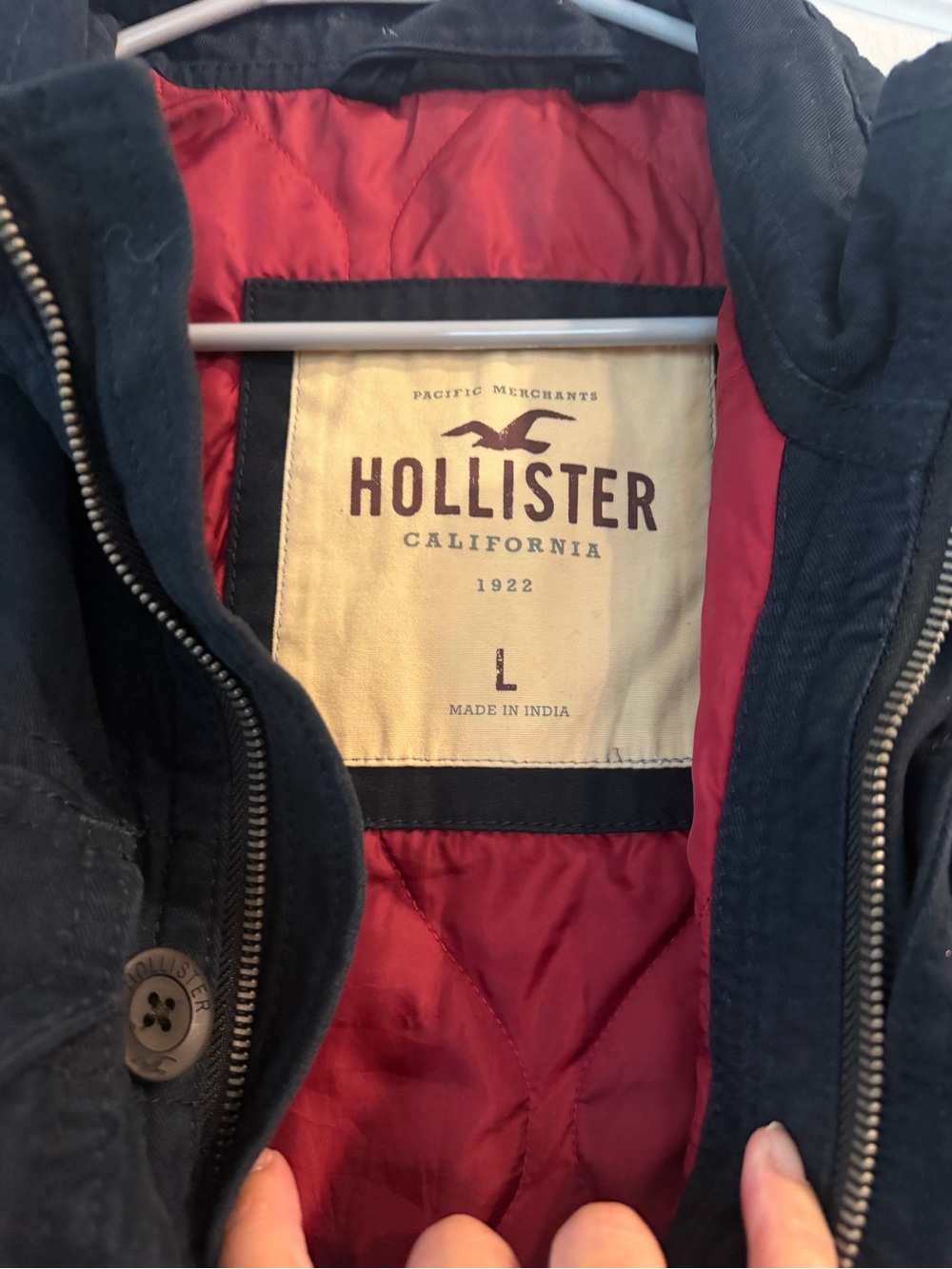 Hollister Navy Heavy Weight Coat - Picture 2 of 4